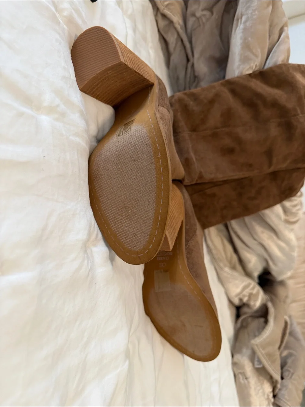 NEW Over-the-Knee Suede Boot in Warm Brown — Women's Block Heel Knee Boot